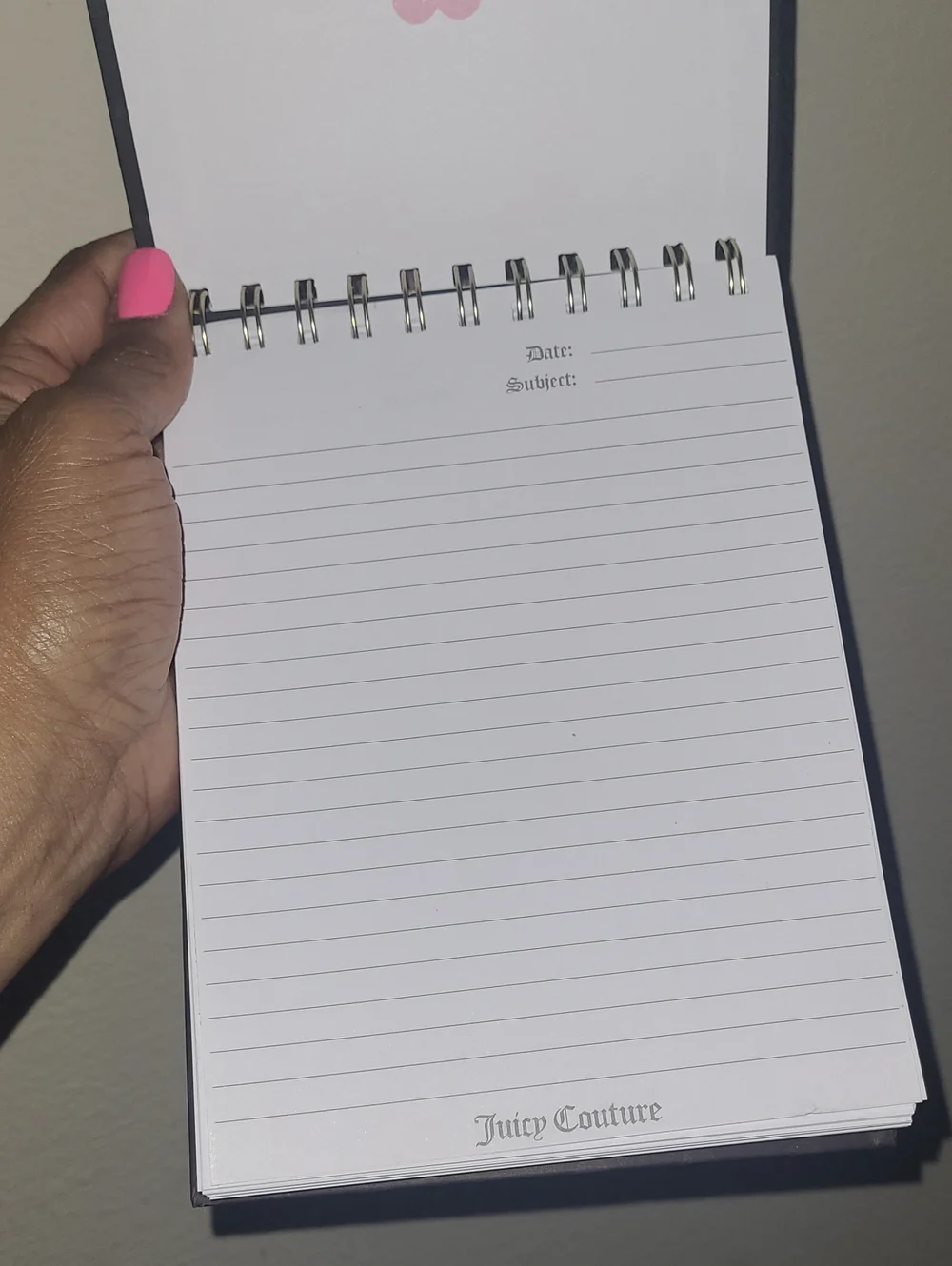 Juicy Couture Black & Pink 'Queen of Couture' Spiral Notebook